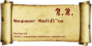 Neupauer Madléna névjegykártya